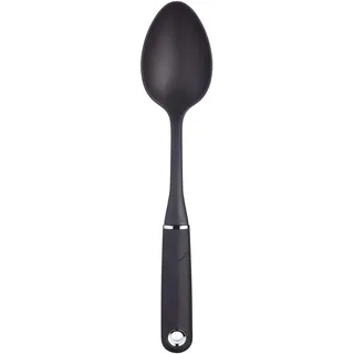MasterClass Kochlöffel mit Softgrip-Griff, Antihaftbeschichtung, Nylon, 34,5 cm, Schwarz