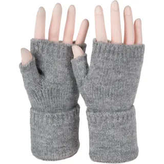 styleBREAKER Strickhandschuhe "Fingerlose Strickhandschuhe Einfarbig" 1 Stk., grau meliert