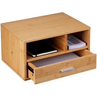 Relaxdays Schreibtisch-Organizer , Holz, Metall , 40x22x31 cm , Büromöbel, Schreibtische