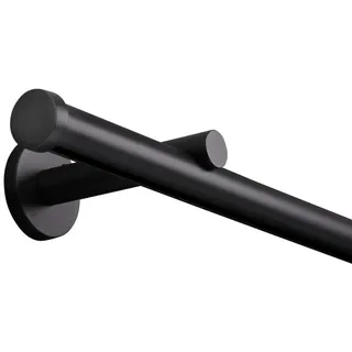 deco-raum Vorhangstange Kappe 1-läufig Ø 20 mm 250 cm Schwarz