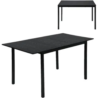MEUBLE Cosy Esstisch Ausziehbar Küchentisch für 4-6 Personen Vintage Industrial Esszimmertisch Metallgestell für Esszimmer, Küche, 120-160x80x75cm, Schwarz