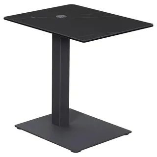 Dieter Knoll Beistelltisch , Anthrazit, Schwarz , Metall, Glas, Keramik , rechteckig , Bodenplatte, eckig , 35x45-65x45 cm , höhenverstellbar , Wohnzimmer, Wohnzimmertische, Beistelltische, Beistelltische Metall