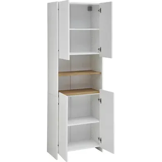 Saphir Hochschrank »Quickset 100, Badschrank 61,6 cm breit, 4 Türen« 2 Einlegeböden, 2 offene Fächer, Badezimmer-Hochschrank, Akzentfuge,