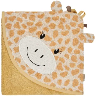 Sterntaler Kapuzenbadetuch 100x100cm Giraffe Kaya – Kuscheliges Badetuch aus saugfähiger Baumwolle – Mit süßen 3D-Ohren für Babys und Kleinkinder, Sandfarben
