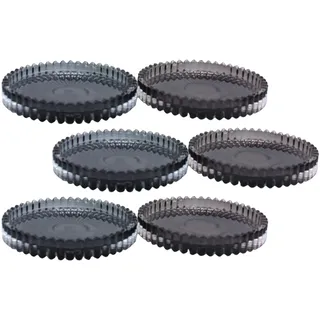 Dekohelden24 Kerzenteller/Kerzenuntersetzer/Kerzenhalter/Untersetzer aus Glas im 6er Set, rund, in Hell,- und Dunkelgrau, Größe H/Ø ca. 1,5 x 10 cm