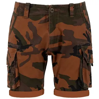 Alpha Industries Shorts ALPHA INDUSTRIES "Crew Short Camo", Damen, Gr. 33, Normalgrößen, burned camo, Obermaterial: 98% Baumwolle, 2% Elastan, Hosen Shorts