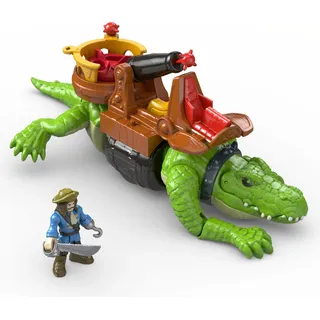 Imaginext Piraten, Laufendes Krokodil & Käpt'n Hook, Kinder-Spielzeug, Action-Figur