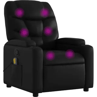 Massagesessel Schwarz Kunstleder - Schwarz
