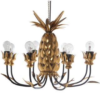 DRW Deckenlampe mit 8 Armen aus Metall in Gold 63 x 91,5 cm