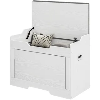 Homcom Truhen Sitzbank mit Stauraum, Aufbewahrungstruhe mit Deckel, und Sitzkissen, Truhenbank, Sitztruhe für Flur, Schlafzimmer, Wohnzimmer, 75cm x 40cm x 56 cm, , Esszimmer, Bänke, Sitzbänke