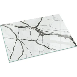 Marmor mit Aderung – Glasbodenplatte für – Kaminofen – Kaminplatte Glas – Schutzglas – Funkenschutzplatte –Glasbodenplatte Feuerfeste – Hitzeschutzplatte – Bodenschutz aus Glas – 100x70 cm