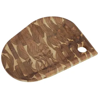 Tramontina FOLIUM Stirnholz Servierbrett, Teak, FSC, besonders nachhaltig, jedes Brett ein Unikat, Servierplatte für Antipasti, Fingerfood, Grillgut