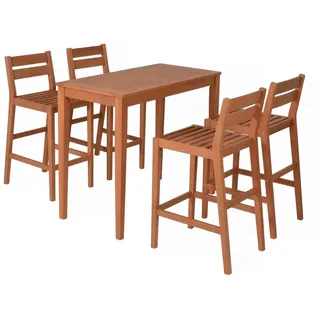 Gardenson Gartenbarset , Braun, Eukalyptusholzfarben , Holz , Eukalyptusholz , vollmassiv , FSC 100% , Gartenmöbel, Gartengarnituren, Gartenmöbel-Sets