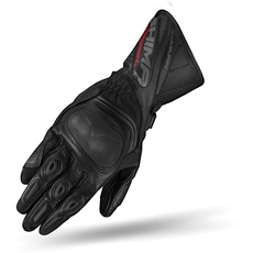 Bild Miura Motorradhandschuhe Damen - Touchscreen, Sommer, Sport Leder Handschuhe mit Carbon Knöchelprotektor, Handflächen- und Fingerschieber, Verstärkte Handfläche (Schwarz, S)