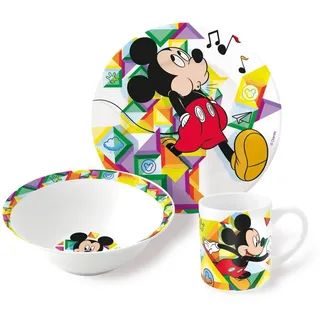 3-teiliges Set aus Keramik Mickey Disney Tasse Schüssel Teller Geschirr für Kinder in Verpackung