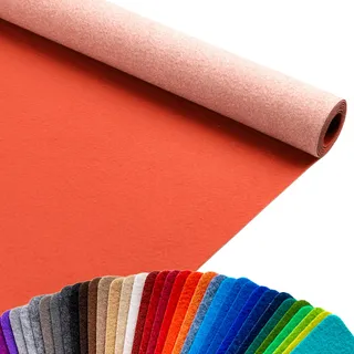 Primaflor Messeteppich Podium | Orange | 100 x 600 cm | Flacher Eventteppich aus 100 % Polypropylen, CFL-S1, Precoat-Rücken, 2 mm hoch, für Messe und Event