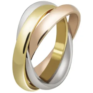 HIJONES Schmuck Damen für Immer Liebes Series Stilvolle Trizyklische Tricolor Ring Größe 60 (19.1)