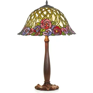 Casa Padrino Tiffany Tischleuchte Hockerleuchte Durchmesser 40 cm - Leuchte Lampe