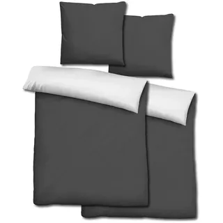 cloudcomfort Basic Wendebettwäsche Schwarz/Weiß 135 x 200 cm + 80 x 80 cm