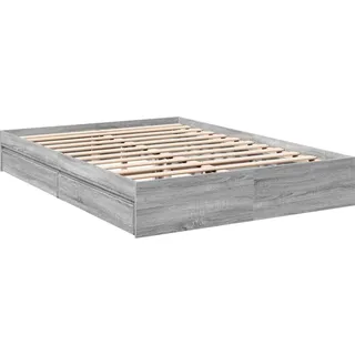 Bettgestell mit Schubladen Grau Sonoma 160x200 cm Holzwerkstoff - Grau