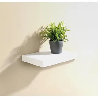 Wandregal klein: Wandregal mit versteckter Schublade, 40 x 5 x 25 cm, weiß (Wandschublade, Mini, Kleines Regal mit Schubladen) - Weiß