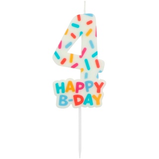 Folat 24114 Kuchen Kerze Cozy Sprinkles Ziffer/Zahl 4-7 cm Geburtstagskerzen für Geburtstag, Geburtstagsdeko, für Kinder Partys, Hochzeiten, Firmenfeiern, Jubiläen, Mehrfarbig, 7 cm