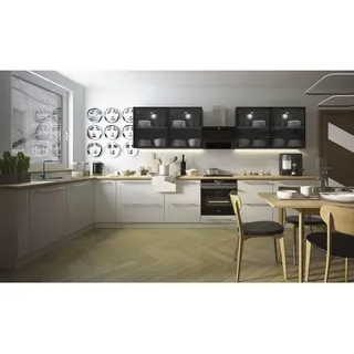 Feldmann-Wohnen Winkelküche Kvantum L-Form 445 x 201 cm schwarz-weiß