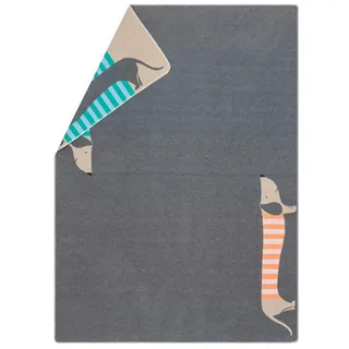 David Fussenegger Kinderdecke Juwel 'Dackel' 140 x 200 cm Grau