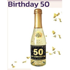 AV 56014 Piccolo Secco mit 22 Karat Blattgold Gold Happy Birthday Geburtstag 50 Perlwein
