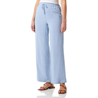 SELECTED FEMME Damen Slfviva-gulia Hw Long Linen Pant Noos Hosen, Blue Heron, 34 EU