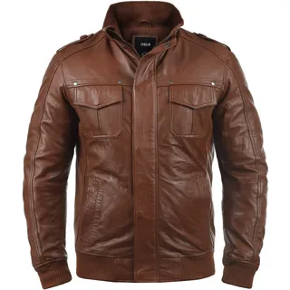 Lederjacke SOLID "Lederjacke SDCamash", Herren, Gr. S, braun (golden bro), Obermaterial: 100% Schafsleder sheepskin., Jacken Lederjacke