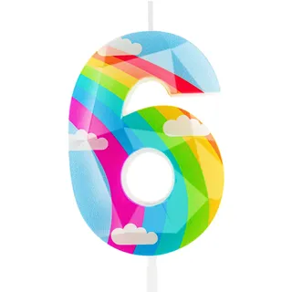 Geburtstagskerzen Nummer 6 Regenbogen 3D entworfen Kerzen Kuchen Dekorationen Happy Birthday Kerze für Mädchen Junge Frauen Jahrestag Feiern Party Supplies