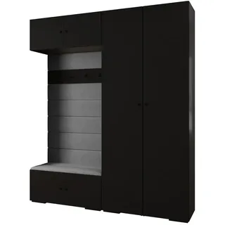 Abiks Möbel Garderoben-Set 236,7/200/47 , Metall , Nachbildung , 10 Fächer , 200x236.7x47 cm , Garderobe, Garderoben-Sets & Garderoben-Serien, Garderoben-Sets