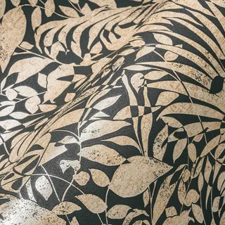 A.S. Création Vliestapete Floral 53 cm x 10 m 388313 Gold/Schwarz