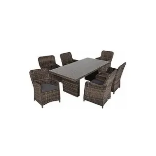 Garden Pleasure Sitzgruppe BORDEAUX, braun Kunststoff, Metall, 7-teilig