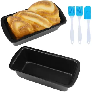 2 Stk Edelstahl Brotbackform, 19x9x6cm Klein Kastenform Kuchen Backform Rechteckig Kastenform Brot Brotbackformen mit Antihaftbeschichtung Brotformen zum Backen für Backofen, Heißluftfritteusen