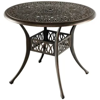 Costway Gartentisch Ø 90 x 74 cm Braun