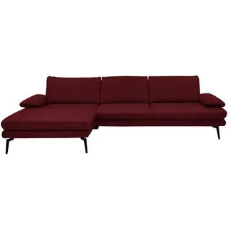 Dieter Knoll Ecksofa , Dunkelrot , Metall , Echtleder , Semi-Anilinleder , Ottomane links, L-Form , 310x180 cm , Goldenes M , erweiterbar, Typenauswahl, Fußauswahl, Lederauswahl, planbar, Sitzqualitäten, Hocker erhältlich, Rückenfutter, individuell planbar, in den Filialen seitenverkehrt erhältlich , Wohnzimmer, Sofas & Couches, Sofas, Ledersofas