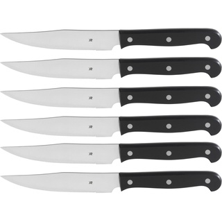 WMF Kansas Steakmesser-Set 6-teilig, Spezialklingenstahl mit Wellenschliff, Pizzamesser, Kunststoffgriff, Geschenkverpackung