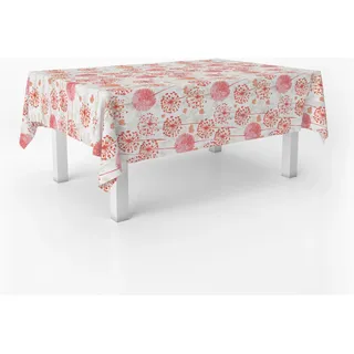 ECOMMERC3 Wachstuchtischdecke abwaschbar quadratisch 140x140 cm Freda Rot | Für den Tisch mit 140 x 140 cm, abwaschbar, ohne Waschmaschine und Bügeleisen, 90 % PVC und 10 % Polypropylen