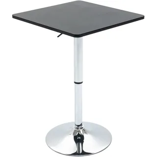 Homcom Bartisch Höhenverstellbar 60 x 60 x 69-93 cm Schwarz