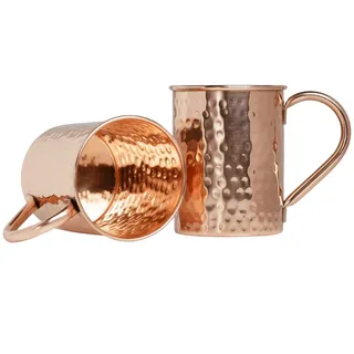 Zap Impex Moscow Mule Kupferbecher – 2er-Set – 100% handgefertigte, lebensmittelechte Becher aus reinem massivem Kupfer mit Rohrgriff – 16 oz hochwertiges Cocktail-Kupferglas