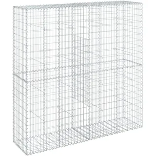 vidaXL Gabione mit Deckel 200x50x200 cm Verzinktes Eisen - Silber
