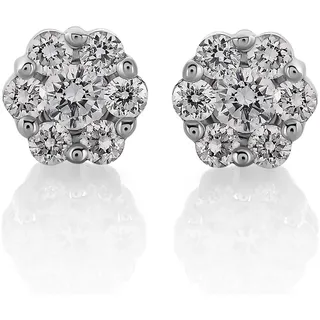 Orphelia Damen-Ohrstecker 750 Weißgold rhodiniert Diamant (0.30 ct) weiß Brillantschliff - OD-5326