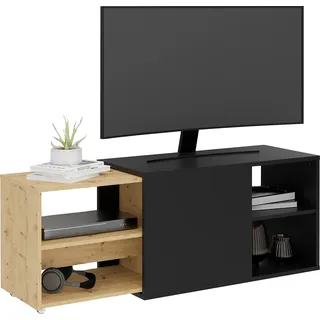FMD Slide TV-Board 129 cm x 49,2 cm x 39,9 cm Schwarz Holz