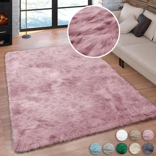 OTTO home Hochflor-Teppich »Valeria, Fellteppich, kuschelig, flauschig« rechteckig 60 mm Höhe Kunstfell, weiche Teppiche, Wohnzimmer, Schlafzimmer, Esszimmer,
