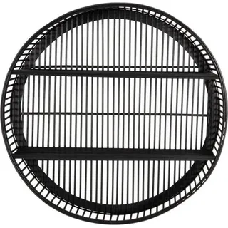 Wandregal - Schwarz - Ø60x12 cm - Bambus - Schwarz