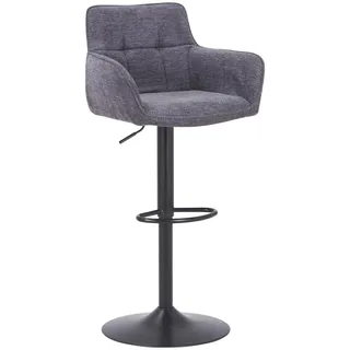 Livetastic Barhocker , Grau, Schwarz , Metall, Textil , Füllung: Schaumstoff , Drehteller , 54.5x111.5x51.5 cm , Sitzfläche 360° drehbar, inklusive Armlehnen , Esszimmer, Barmöbel, Barhocker