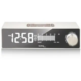 Technoline WT 483 Radiowecker mit USB-Ladeanschluss, Retro-Optik (Weiss)