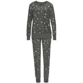 VIVANCE DREAMS Damen Pyjama anthrazit-weiß-allover-gemustert Gr.36/38